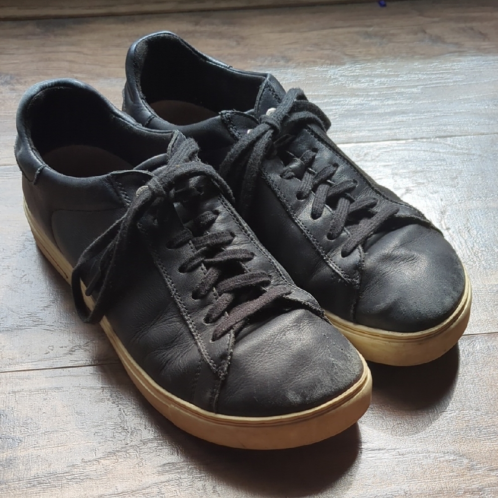Black Leather Men's Sneakers